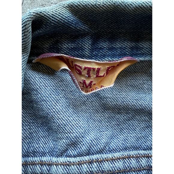 Vintage 1980s Made in USA Rustler Denim Womens Jacket Size Medium Faded - Picture 3 of 9